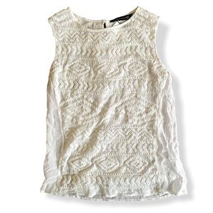 Zara Woman White Cotton Embroidered Tunic Size XS